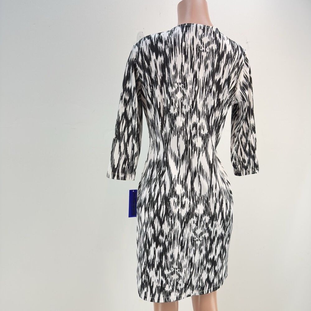 Peter Nygard Women's Dress Black/ White Knotted Front  PET M NEW WITH TAG - Picture 5 of 17